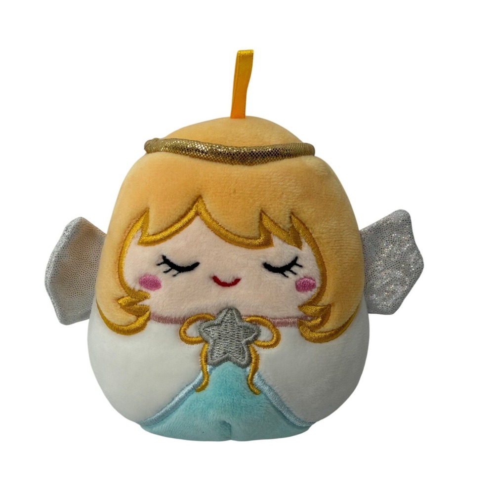 Squishmallows Kellytoy Angel Plush 5 Inch Gold Halo Silver Wings Star Christmas